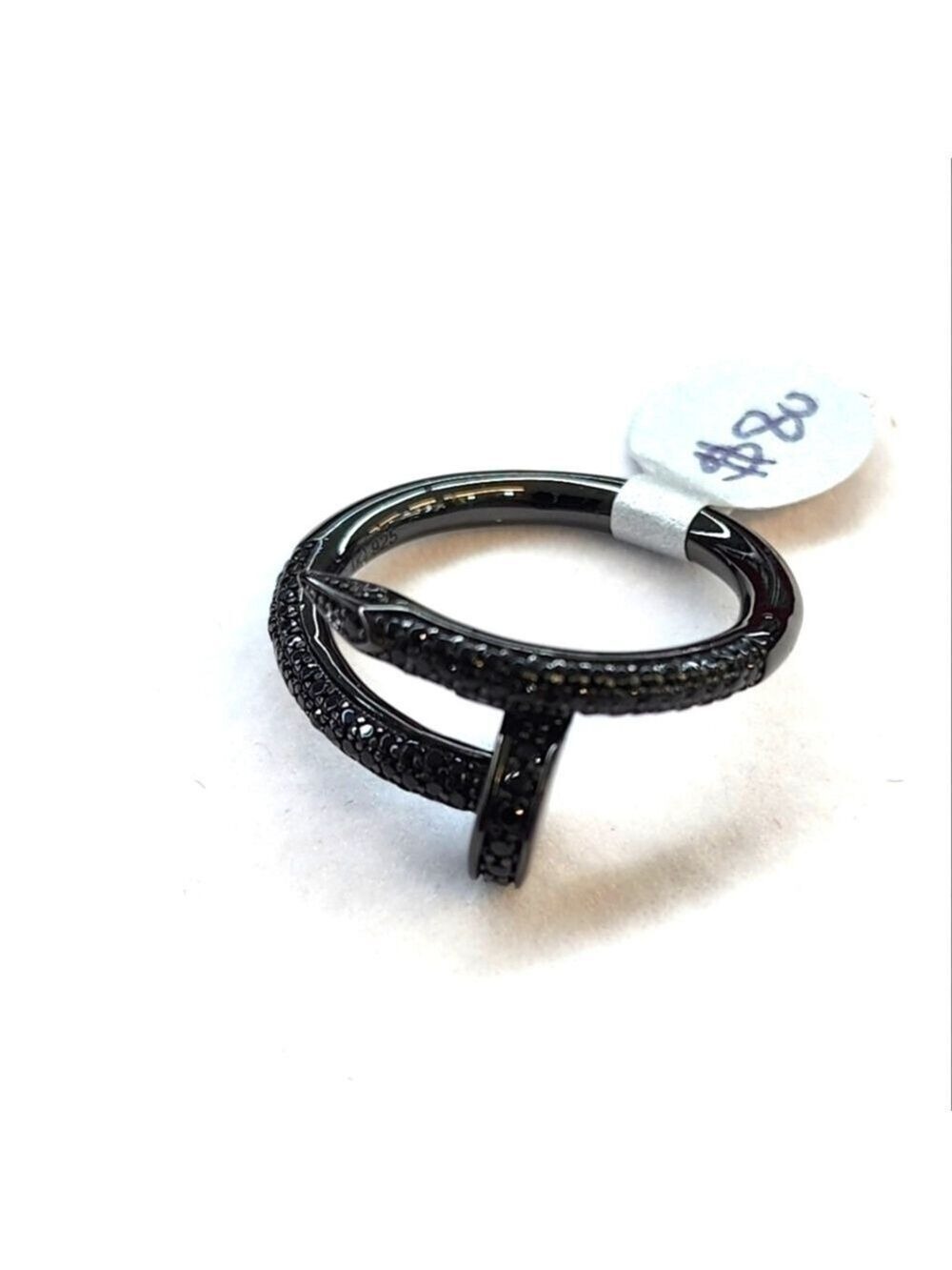 925 Sterling silver nail ring black rhodium - Picture 6 of 8